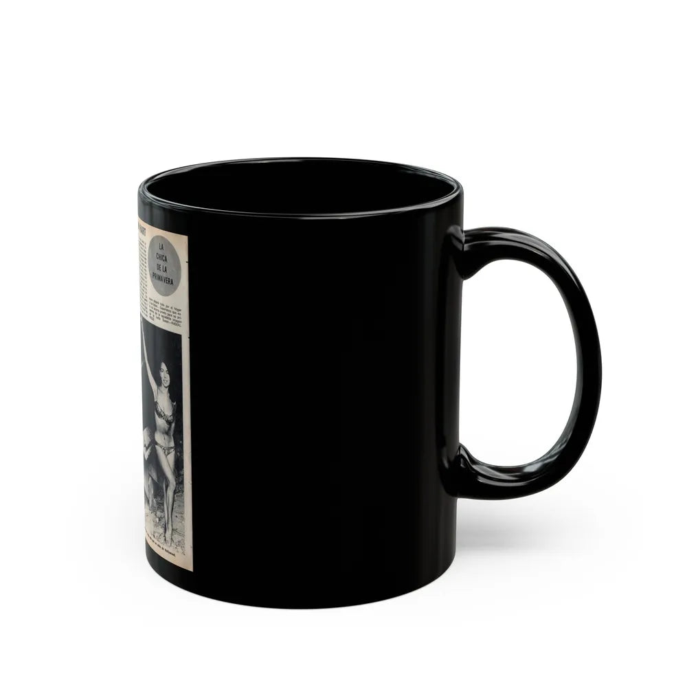 Susan Hart #50 - Vintage 8x10 B&W Foreign Magazine with 3 Full Body 2-Piece Swimsuit Photos & Article (Vintage Female Icon) Black Coffee Mug-Go Mug Yourself