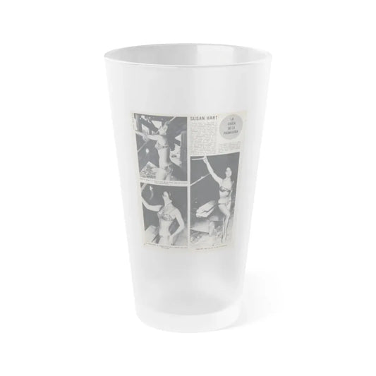 Susan Hart #50 - Vintage 8x10 B&W Foreign Magazine with 3 Full Body 2-Piece Swimsuit Photos & Article (Vintage Female Icon) Frosted Pint Glass 16oz 16oz Frosted - Go Mug Yourself