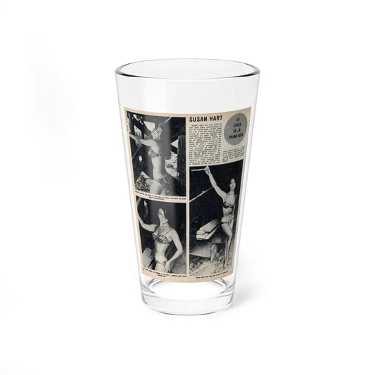 Susan Hart #50 - Vintage 8x10 B&W Foreign Magazine with 3 Full Body 2-Piece Swimsuit Photos & Article (Vintage Female Icon) Pint Glass 16oz 16oz - Go Mug Yourself