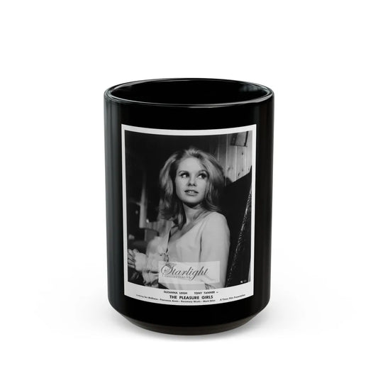 Suzanna Leigh #05 (Vintage Female Icon) Black Coffee Mug-15oz-Go Mug Yourself