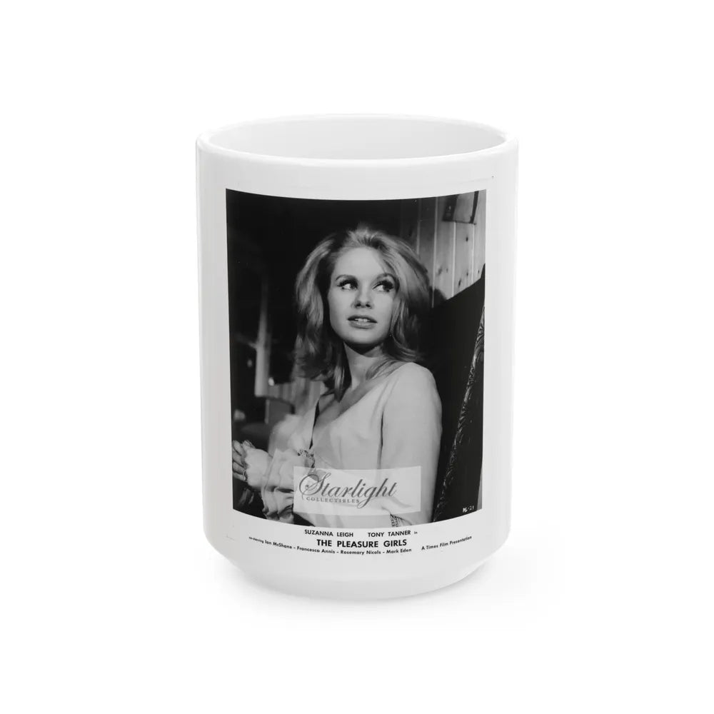 Suzanna Leigh #05 (Vintage Female Icon) White Coffee Mug-15oz-Go Mug Yourself