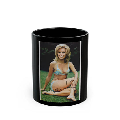 Suzanna Leigh #11 (Vintage Female Icon) Black Coffee Mug-11oz-Go Mug Yourself