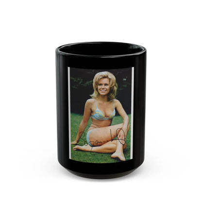 Suzanna Leigh #11 (Vintage Female Icon) Black Coffee Mug-15oz-Go Mug Yourself