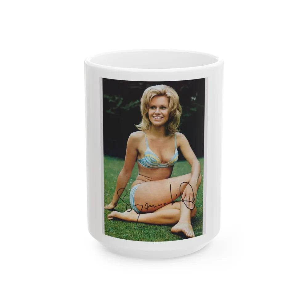 Suzanna Leigh #11 (Vintage Female Icon) White Coffee Mug-15oz-Go Mug Yourself