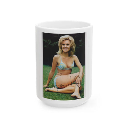 Suzanna Leigh #11 (Vintage Female Icon) White Coffee Mug-15oz-Go Mug Yourself