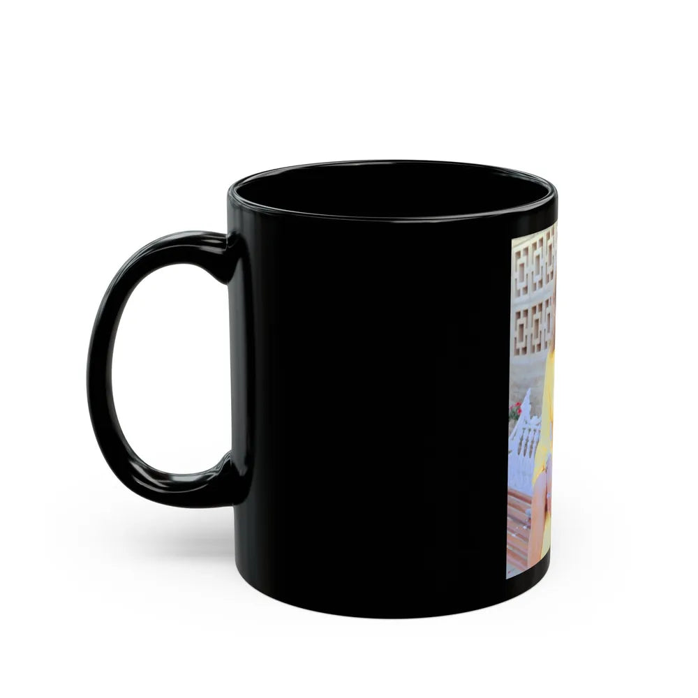 Suzanna Leigh #13 (Vintage Female Icon) Black Coffee Mug-Go Mug Yourself