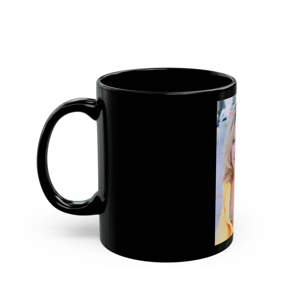 Suzanna Leigh #14 (Vintage Female Icon) Black Coffee Mug-Go Mug Yourself