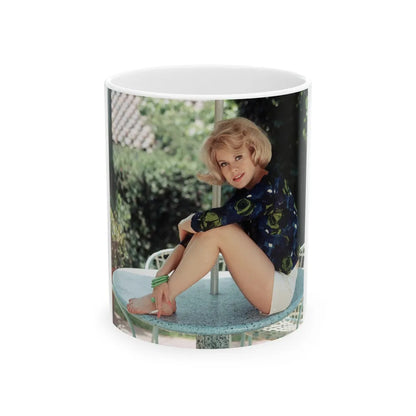 Suzanna Leigh #18 (Vintage Female Icon) White Coffee Mug-11oz-Go Mug Yourself