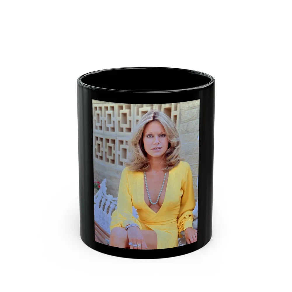 Suzanna Leigh #25 (Vintage Female Icon) Black Coffee Mug-11oz-Go Mug Yourself