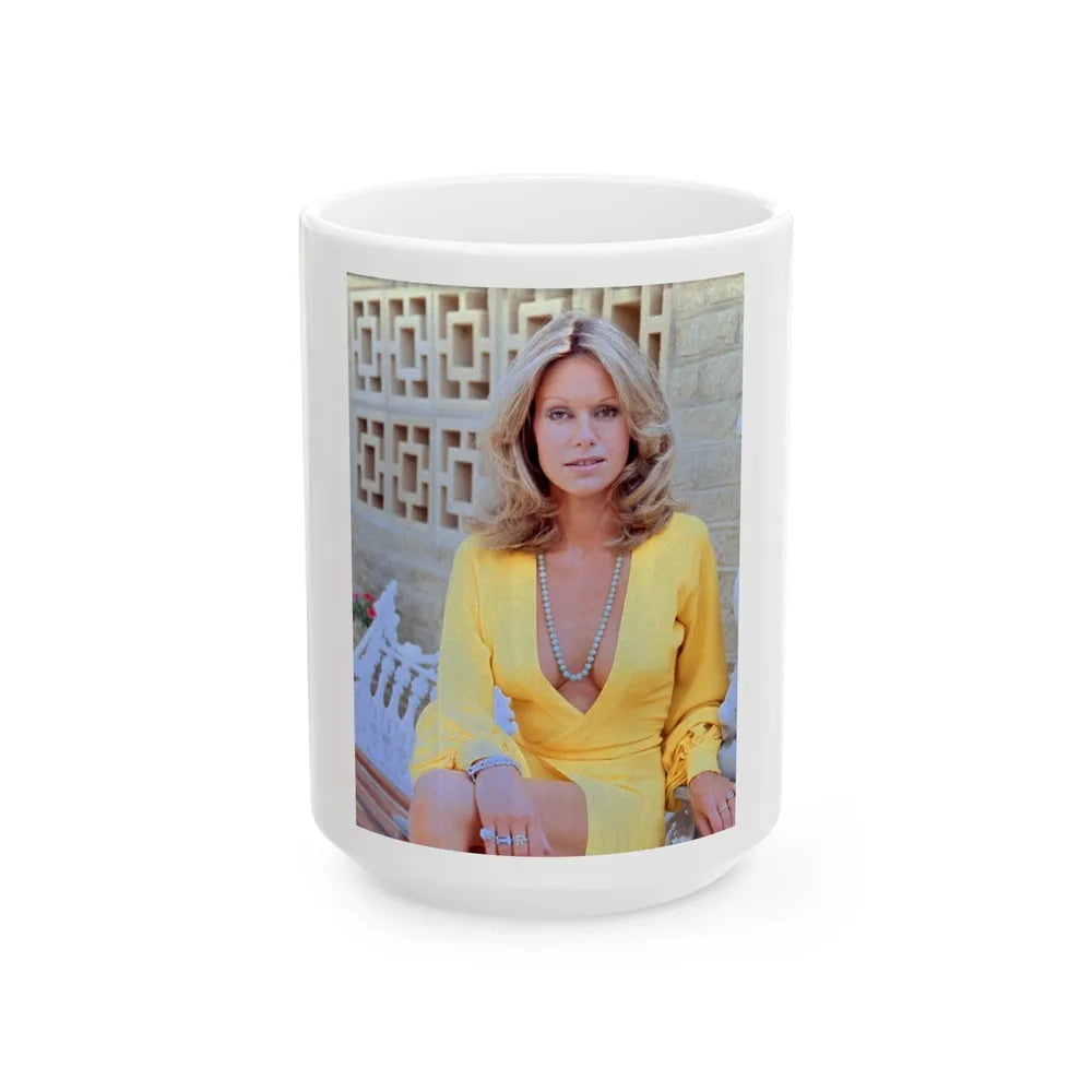 Suzanna Leigh #25 (Vintage Female Icon) White Coffee Mug-15oz-Go Mug Yourself