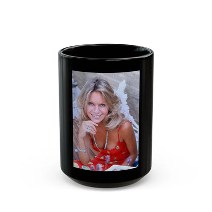 Suzanna Leigh #28 (Vintage Female Icon) Black Coffee Mug-15oz-Go Mug Yourself