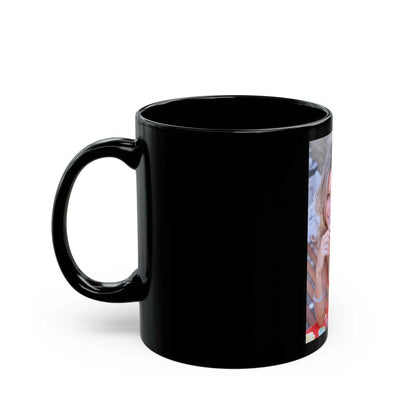 Suzanna Leigh #28 (Vintage Female Icon) Black Coffee Mug-Go Mug Yourself