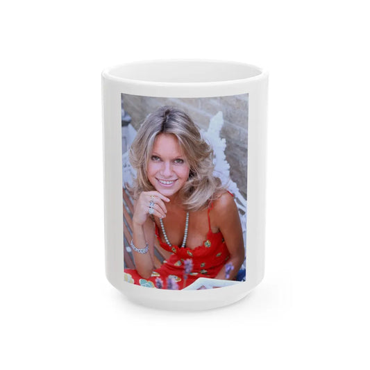 Suzanna Leigh #28 (Vintage Female Icon) White Coffee Mug-15oz-Go Mug Yourself