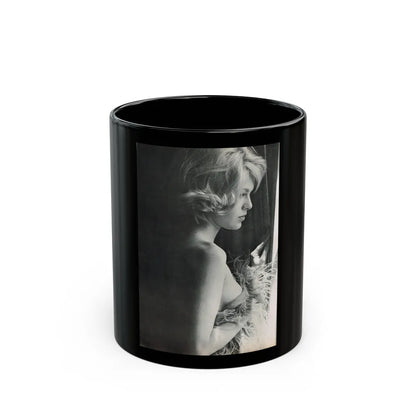 Suzanna Leigh #32 (Vintage Female Icon) Black Coffee Mug-11oz-Go Mug Yourself