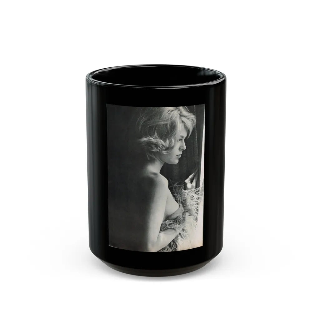 Suzanna Leigh #32 (Vintage Female Icon) Black Coffee Mug-15oz-Go Mug Yourself