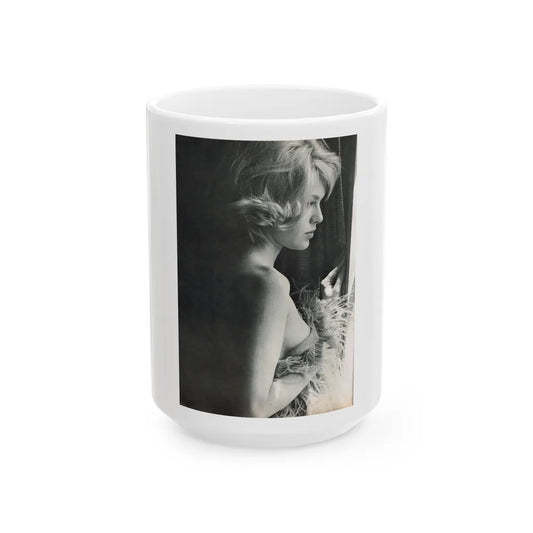 Suzanna Leigh #32 (Vintage Female Icon) White Coffee Mug-15oz-Go Mug Yourself