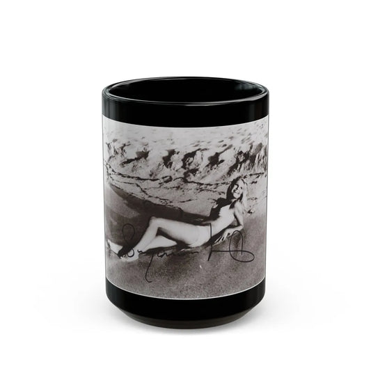 Suzanna Leigh #38 (Vintage Female Icon) Black Coffee Mug-15oz-Go Mug Yourself