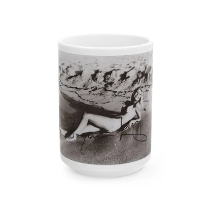 Suzanna Leigh #38 (Vintage Female Icon) White Coffee Mug-15oz-Go Mug Yourself