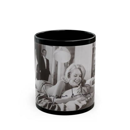 Suzanna Leigh #39 (Vintage Female Icon) Black Coffee Mug-11oz-Go Mug Yourself