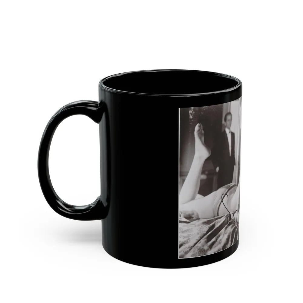 Suzanna Leigh #39 (Vintage Female Icon) Black Coffee Mug-Go Mug Yourself