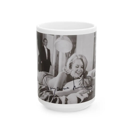 Suzanna Leigh #39 (Vintage Female Icon) White Coffee Mug-15oz-Go Mug Yourself