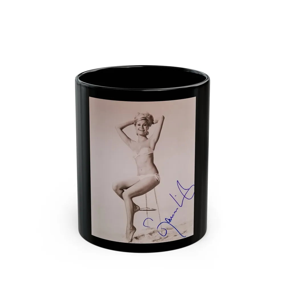 Suzanna Leigh #42 (Vintage Female Icon) Black Coffee Mug-11oz-Go Mug Yourself