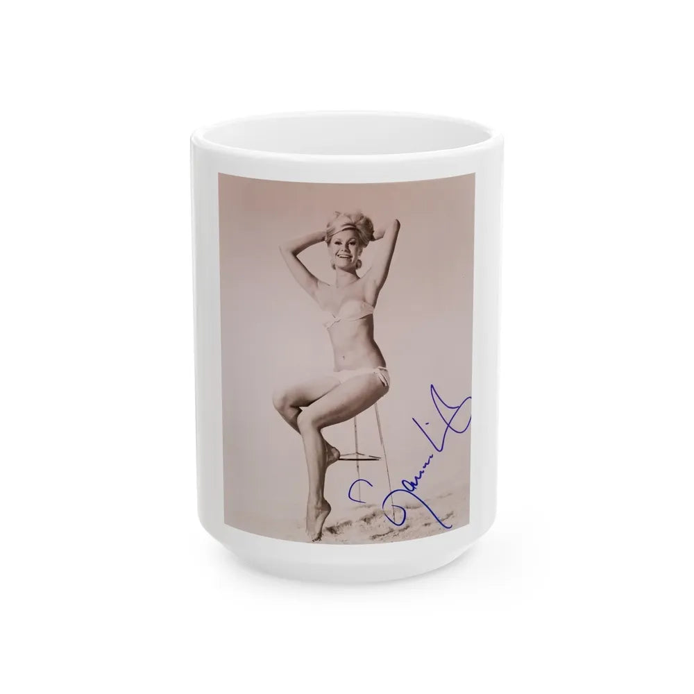 Suzanna Leigh #42 (Vintage Female Icon) White Coffee Mug-15oz-Go Mug Yourself