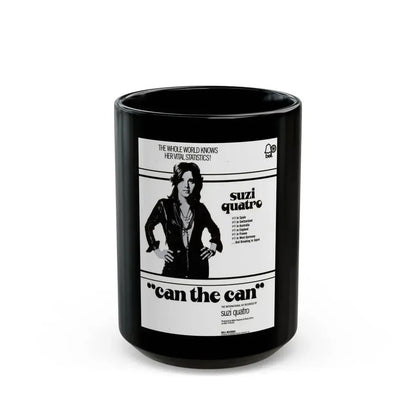 Suzi Quatro 1973 (Music Poster) Black Coffee Mug 15oz - Go Mug Yourself