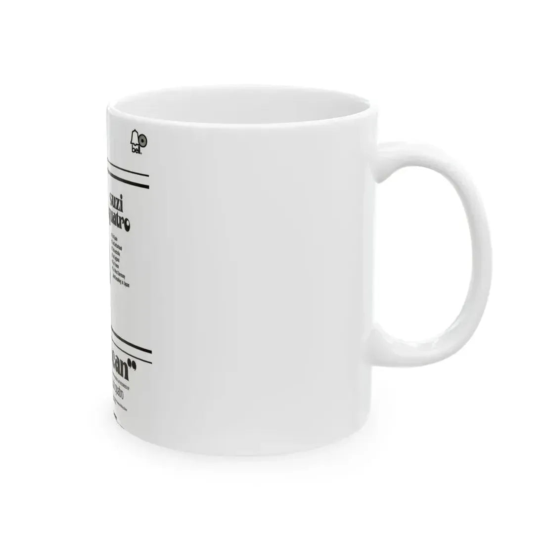 Suzi Quatro 1973 (Music Poster) White Coffee Mug - Go Mug Yourself