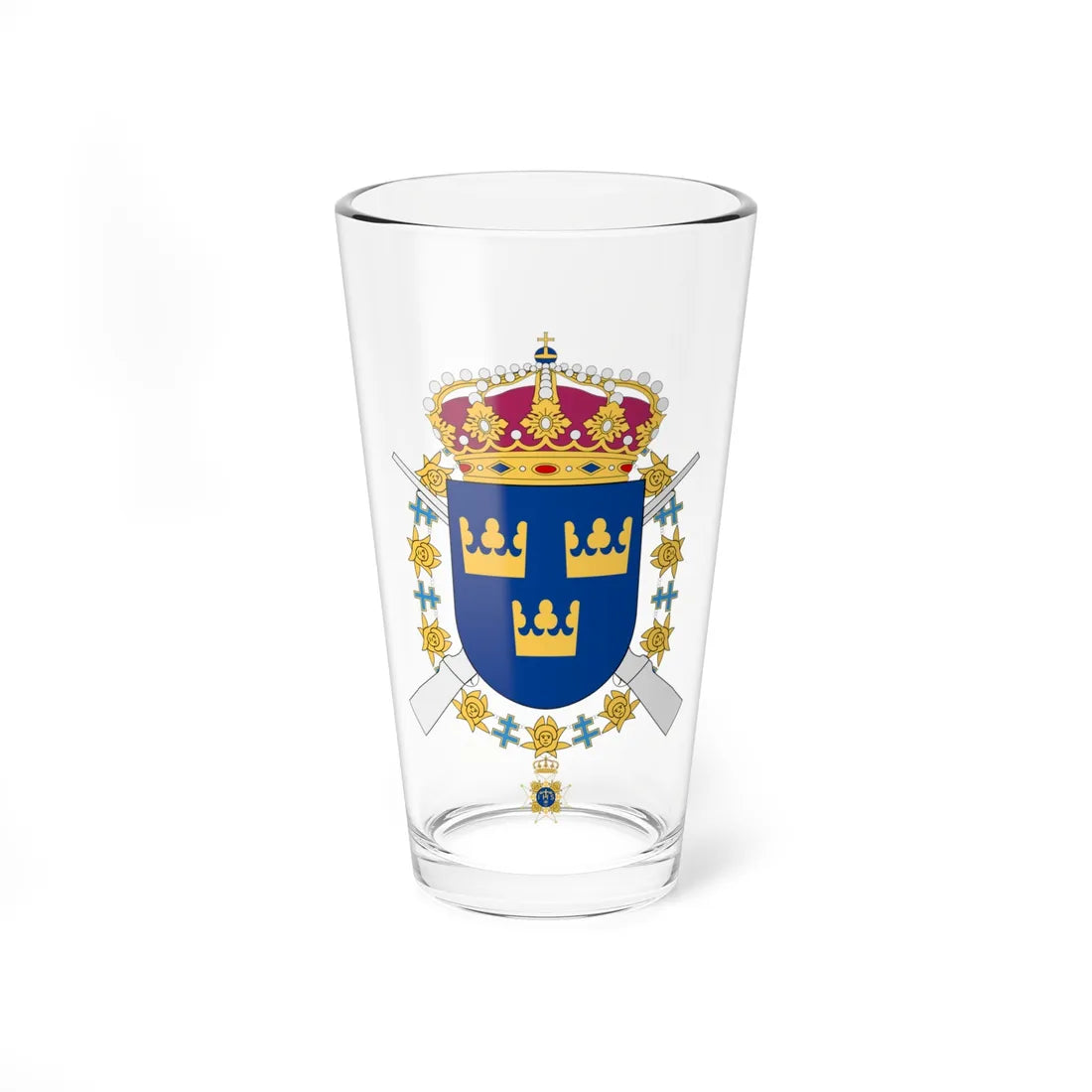 Svea Livgarde vapen (Sweden) (Coat of Arms) Pint Glass 16oz 16oz - Go Mug Yourself