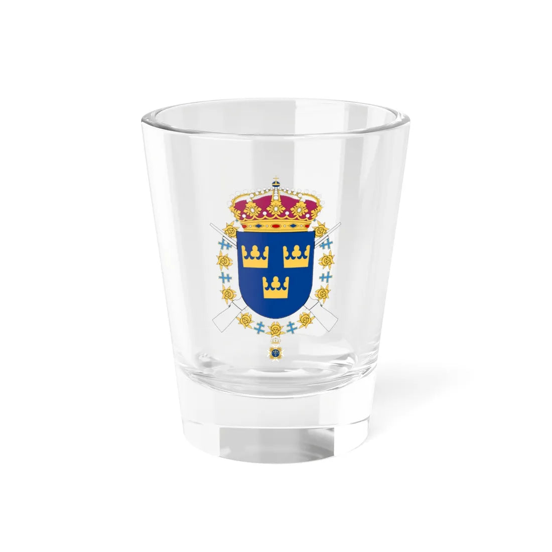 Svea Livgarde vapen (Sweden) (Coat of Arms) Shot Glass 1.5oz 1.5oz - Go Mug Yourself