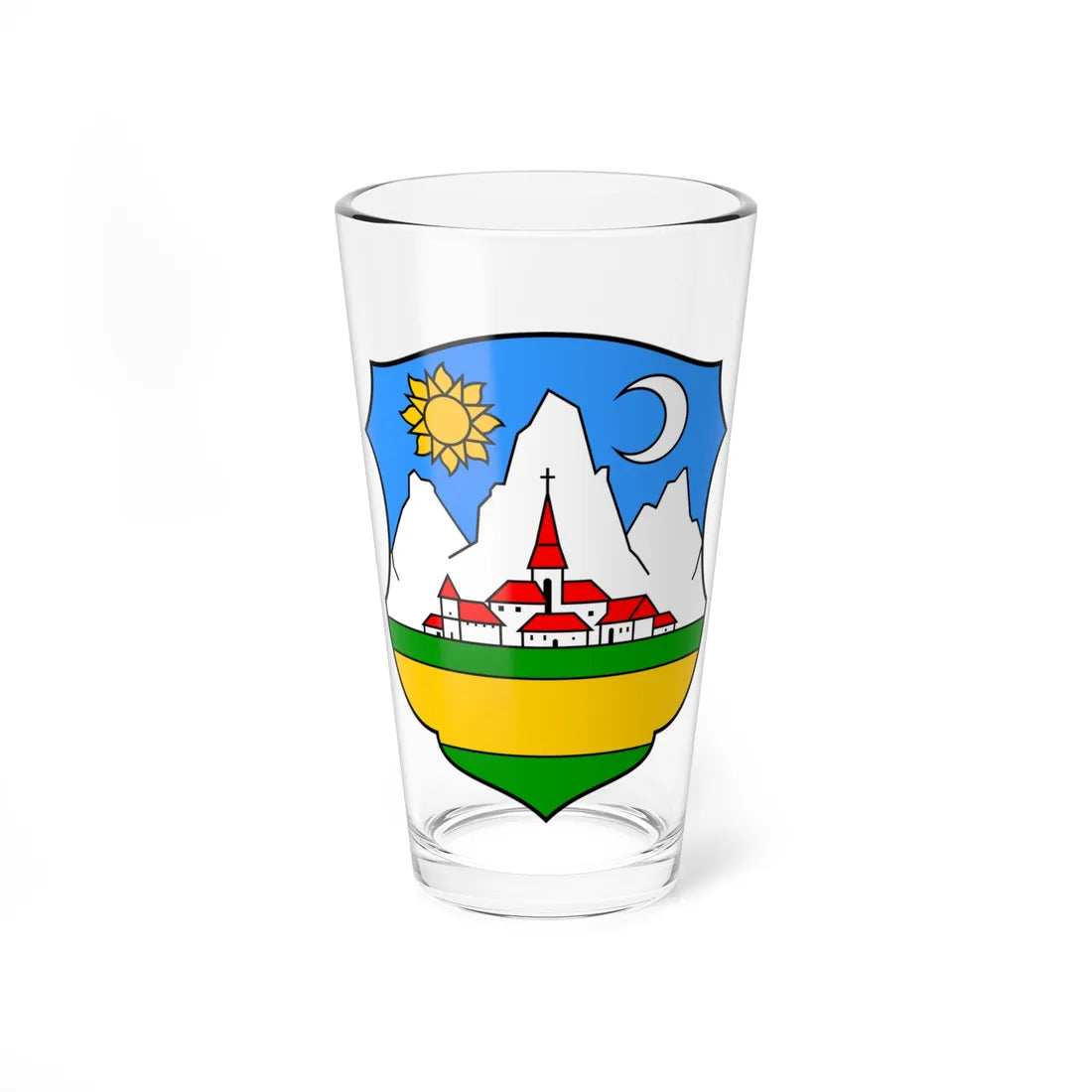 Svečani grb Ravne Gore (Croatia) (Coat of Arms) Pint Glass 16oz 16oz - Go Mug Yourself