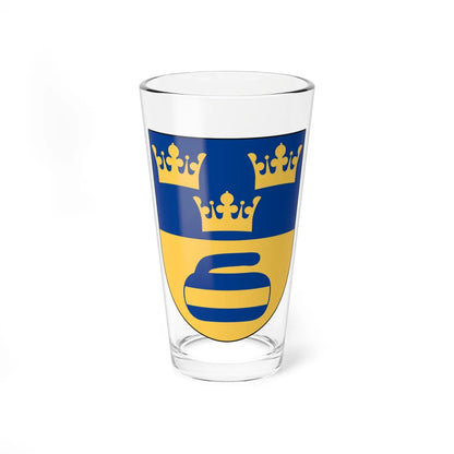 Svenska Curlingförbundet vapen (Sweden) (Coat of Arms) Pint Glass 16oz 16oz - Go Mug Yourself