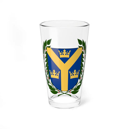 Svenska Nationalkommittén för Genealogi och Heraldik vapen (Sweden) (Coat of Arms) Pint Glass 16oz 16oz - Go Mug Yourself