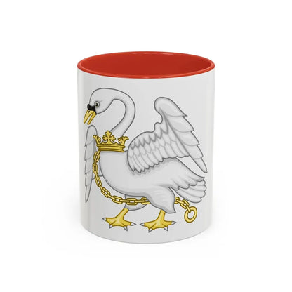 Swan Badge of Henry IV & V - Accent Coffee Mug 11oz Red - Go Mug Yourself