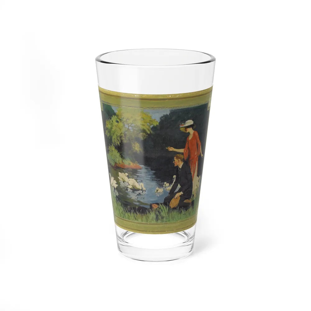 Swans on the Lake, original illustration (Magazine Illustration) Pint Glass 16oz 16oz - Go Mug Yourself