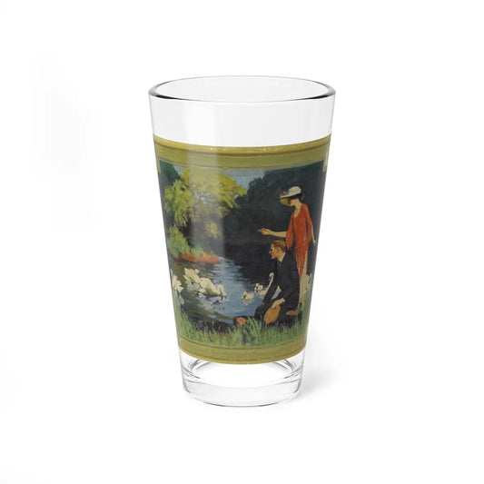 Swans on the Lake, original illustration (Magazine Illustration) Pint Glass 16oz 16oz - Go Mug Yourself