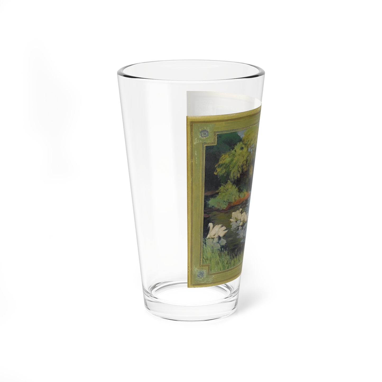 Swans on the Lake, original illustration (Magazine Illustration) Pint Glass 16oz-Go Mug Yourself