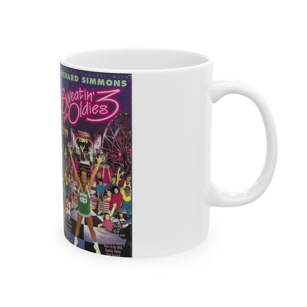 SWEATIN TO THE OLDIES 3 (VHS COVER) - White Coffee Mug-Go Mug Yourself