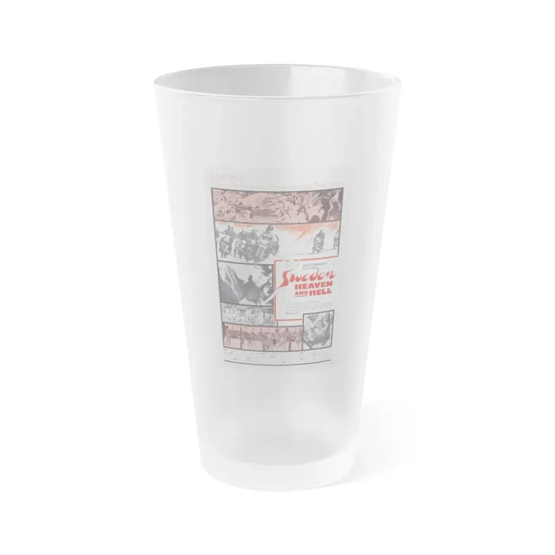 SWEDEN HEAVEN AND HELL 1968 Movie Poster - Frosted Pint Glass 16oz Default Title - Go Mug Yourself