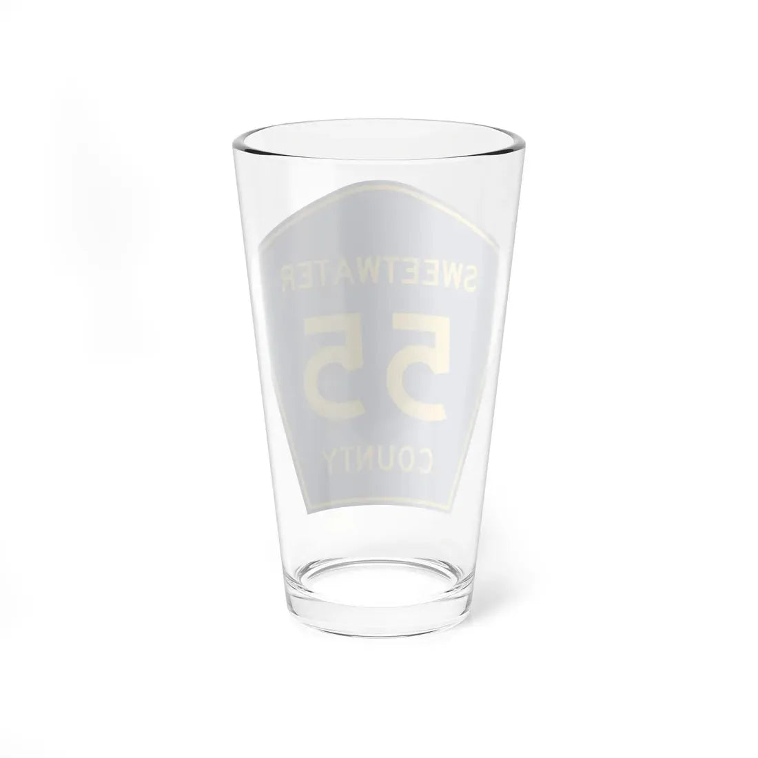 Sweetwater County Route 55 WY (Wyoming) (Road Sign) Pint Glass 16oz - Go Mug Yourself