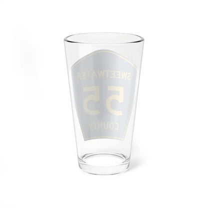 Sweetwater County Route 55 WY (Wyoming) (Road Sign) Pint Glass 16oz - Go Mug Yourself