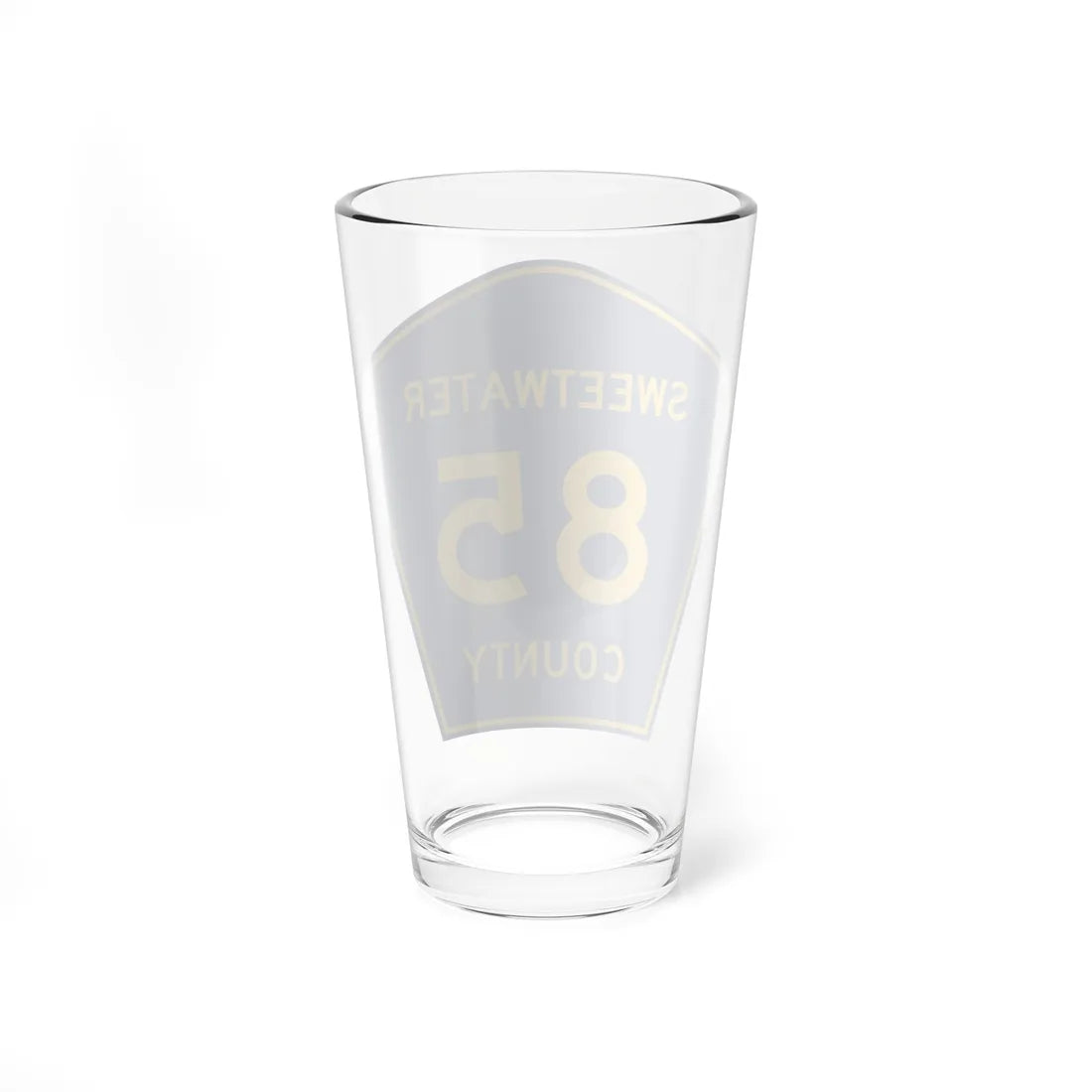 Sweetwater County Route 85 WY (Wyoming) (Road Sign) Pint Glass 16oz - Go Mug Yourself