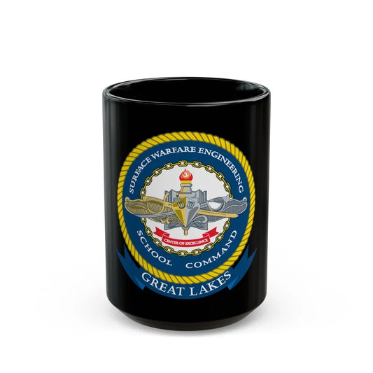 SWESC Great Lakes (U.S. Navy) Black Coffee Mug-15oz-Go Mug Yourself