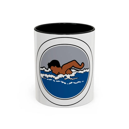 Swimming (Boy Scout Merit Badge) Accent Coffee Mug-11oz-Black-Go Mug Yourself