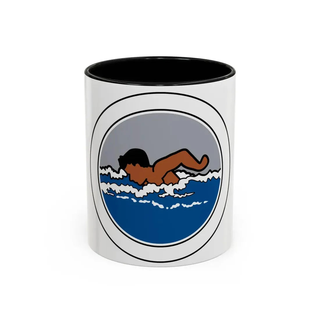 Swimming (Boy Scout Merit Badge) Accent Coffee Mug 11oz Black - Go Mug Yourself