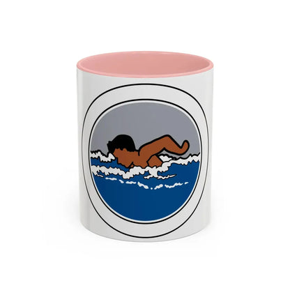 Swimming (Boy Scout Merit Badge) Accent Coffee Mug 11oz Pink - Go Mug Yourself
