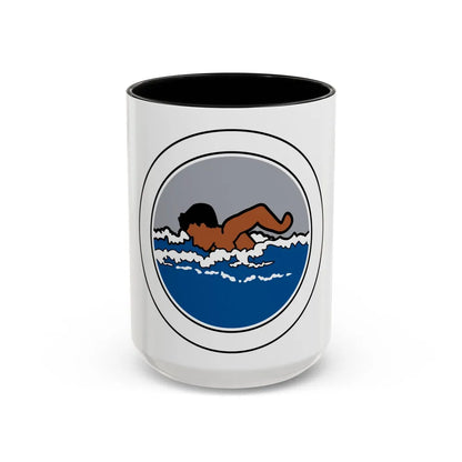 Swimming (Boy Scout Merit Badge) Accent Coffee Mug-15oz-Black-Go Mug Yourself