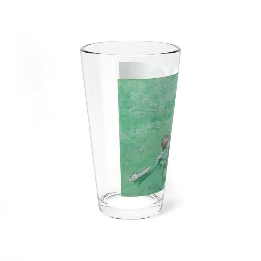 Swimming Lesson (Magazine Illustration) Pint Glass 16oz-Go Mug Yourself