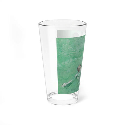 Swimming Lesson (Magazine Illustration) Pint Glass 16oz-Go Mug Yourself